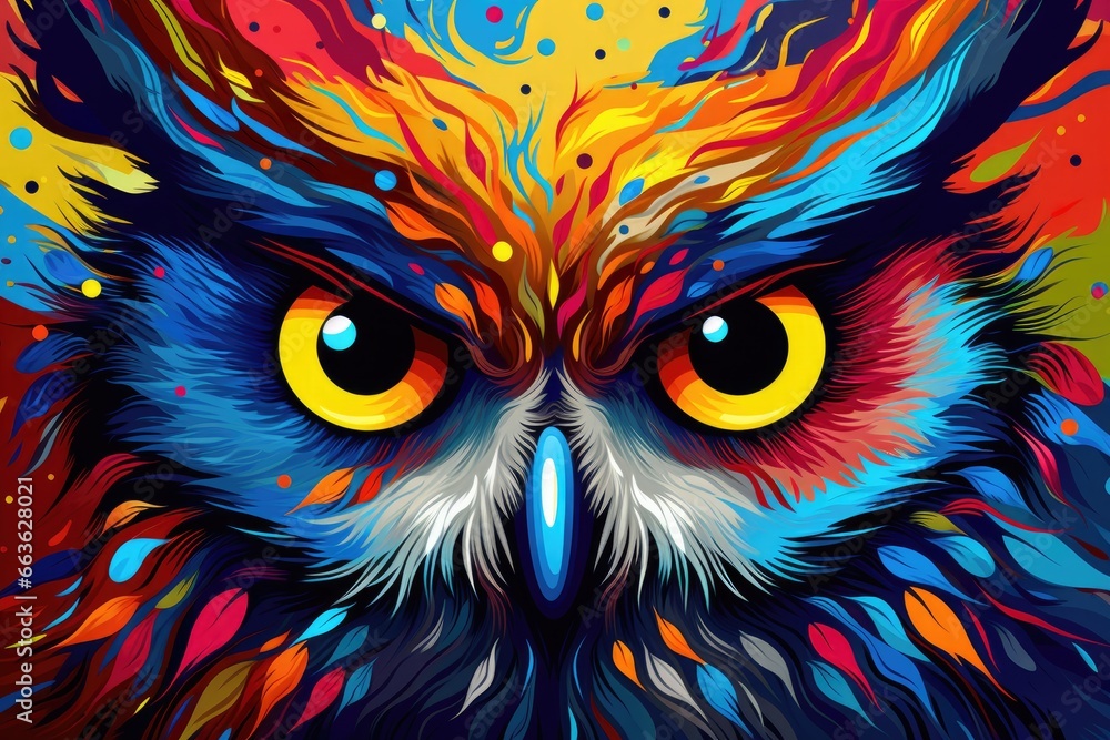 Colorful illustration of a owl Colorful illustration of a owl