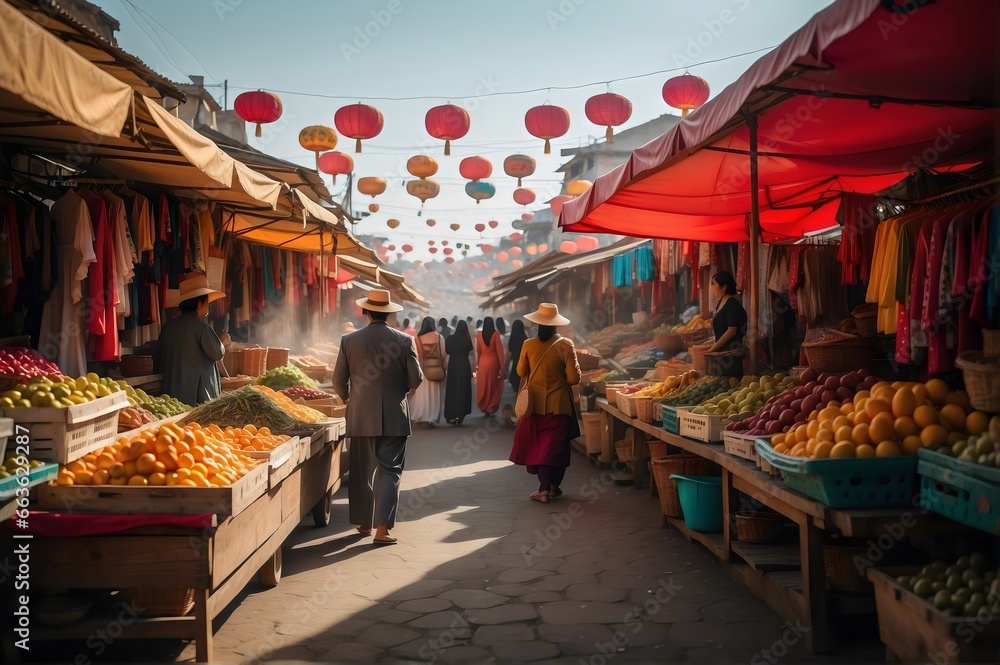 A traditional market that sells a variety of goods, all neatly and cleanly arranged.