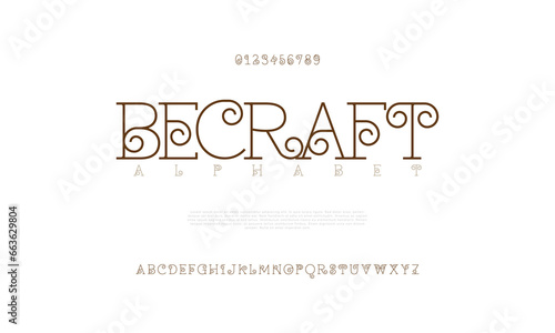 Becraft creative modern urban alphabet font. Digital abstract moslem, futuristic, fashion, sport, minimal technology typography. Simple numeric vector illustration