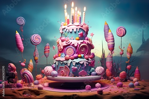 Big Unicorn Birthday Cake: Candycore Magic