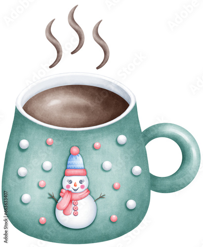 Festive Watercolor Christmas Mug Design