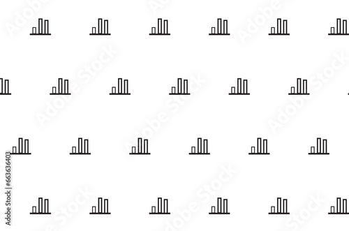 Digital png illustration of black column charts repeated on transparent background