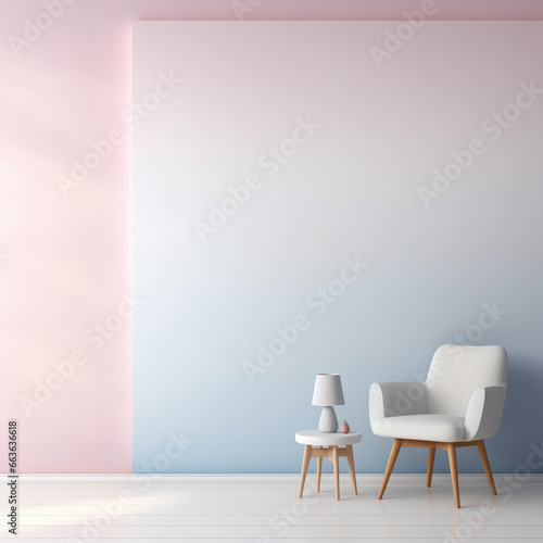 Gradient wallpaper in living room