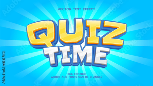 quiz time editable 3d text effect