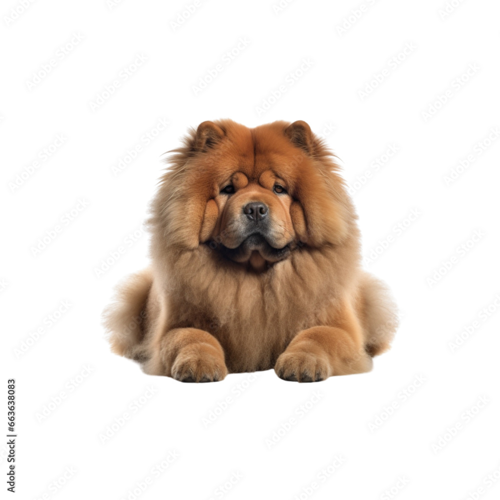 Chow Chow dog breed isolated no background Chow Chow dog breed isolated no background