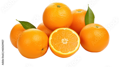 Oranges on the transparent background