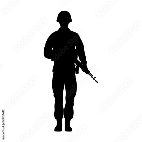 Soldier and Army Force Silhouettes, Soldier, army silhouettes. Army soldiers with gun silhouette