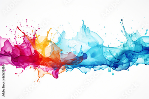 Colorful abstract background with color splash art  3D illustration.