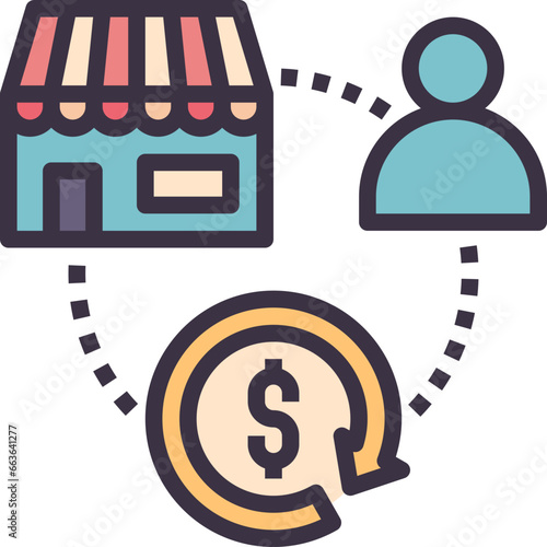 merchant outline style icon