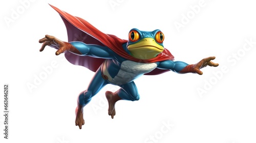 Flying frog like superhero