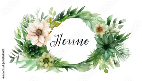 wedding floral watercolor frame