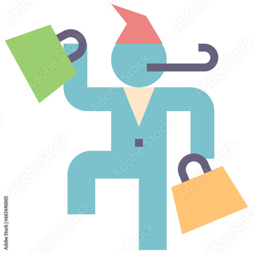 shopper flat style icon