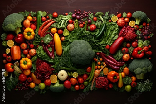 border made of vegetables. Generative AI