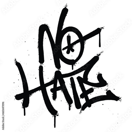 Graffiti spray paint quotes no hate Isolated Vector