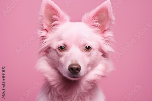  Pink colored puppy on Pink Background.  © SAJEDA
