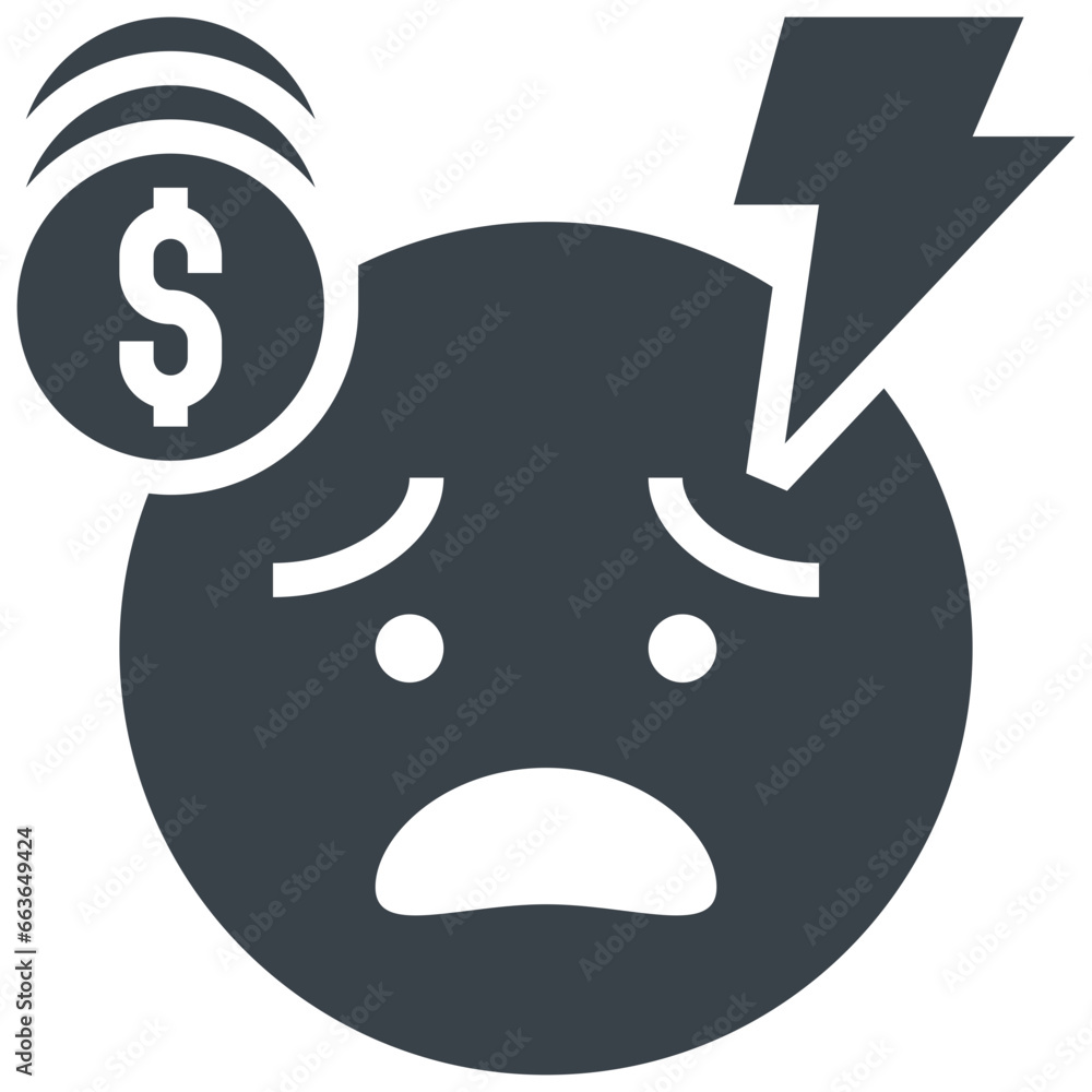 debt glyph style icon debt glyph style icon