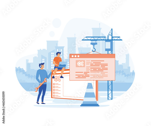 Landing page template of System Maintenance. flat vector modern illustration 