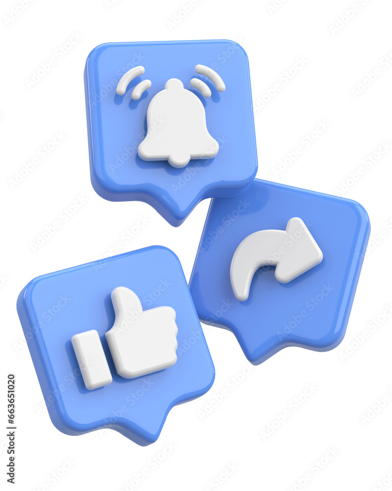 Like share subscribe icon. 3D illustration. Like share subscribe icon. 3D illustration.