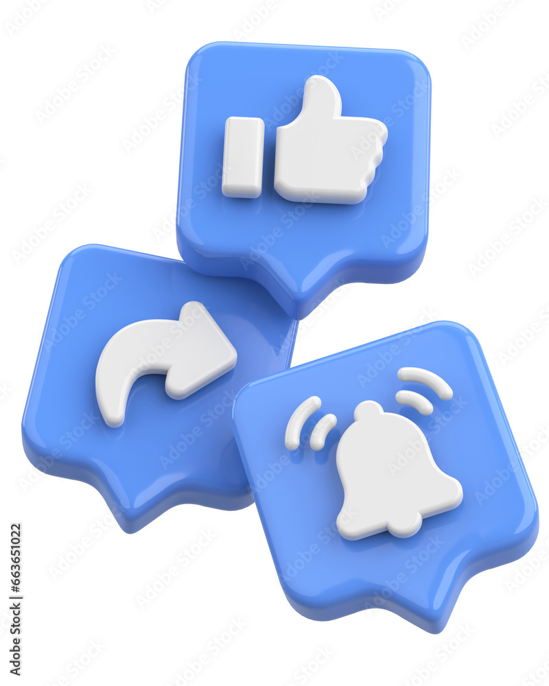 Like share subscribe icon. 3D illustration. Like share subscribe icon. 3D illustration.