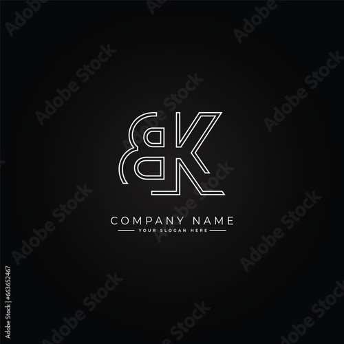 Initial BK Vector Logo - Elegant Monogram Template for letter B and K for your Business
 photo