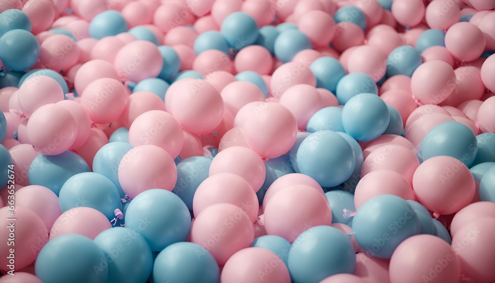 Pastel pink and blue balloons wallpaper background