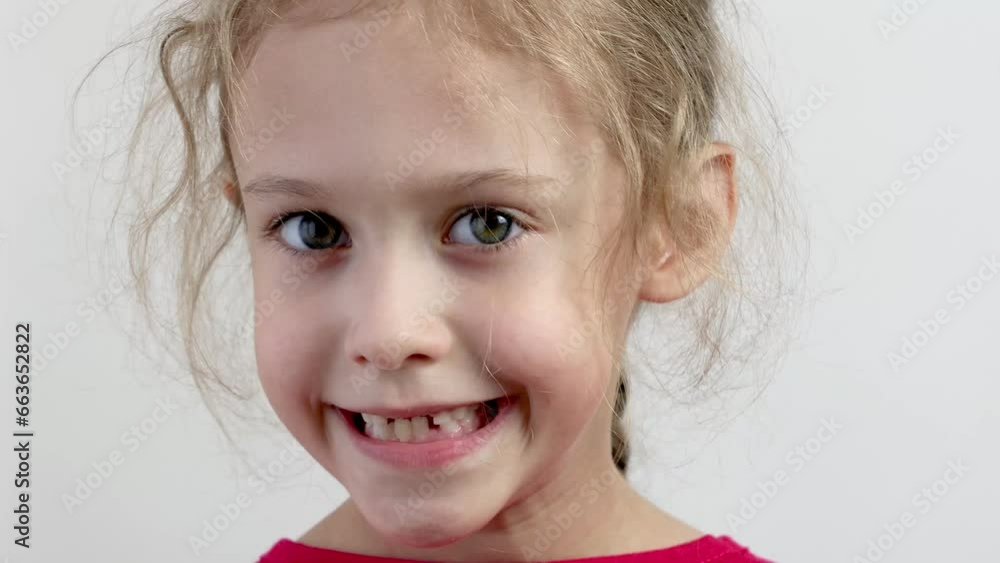 Offended, sad little girl. Close-up . White background Offended, sad little girl. Close-up . White background