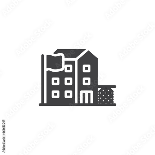 Military base camp vector icon.