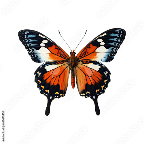 Butterfly on a flower, no shadows, maximum details, clear throughout the image, highest resolution, realistic, die-