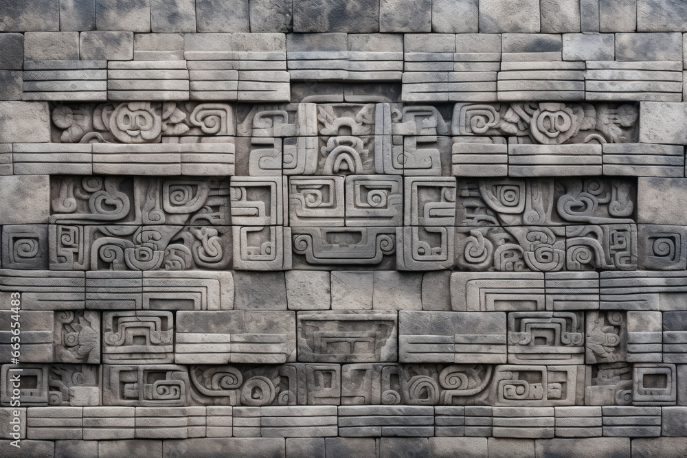 Aztec-inspired ancient wall texture, stone surface material