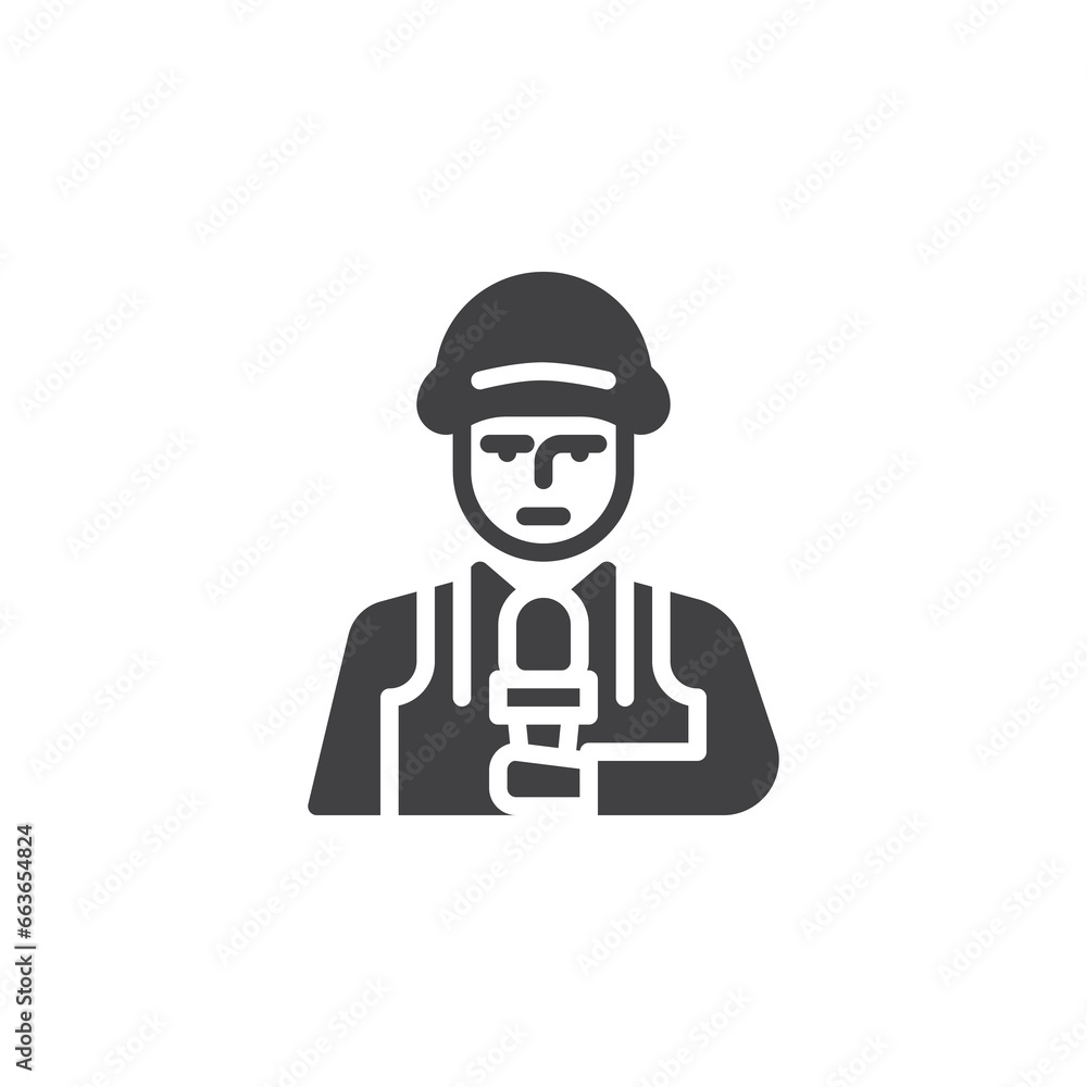 Military correspondent vector icon Military correspondent vector icon
