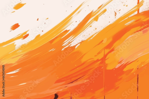 Orange and black color grunge abstract brush stroke background