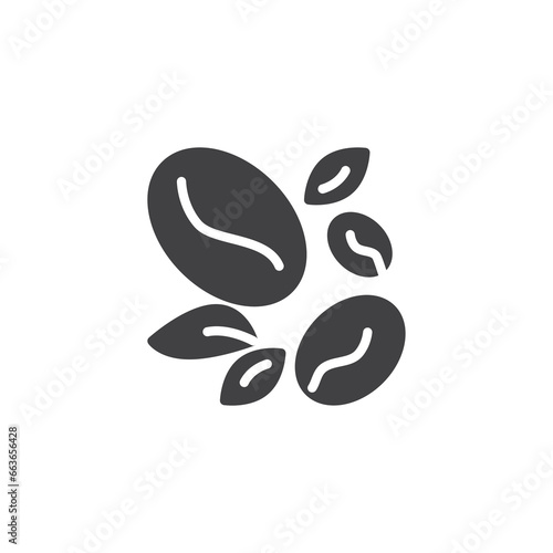 Roasted coffee beans vector icon