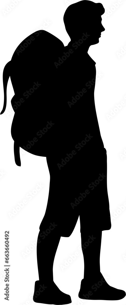 Backpacker Silhouette Illustration Isolated Vector Backpacker Silhouette Illustration Isolated Vector