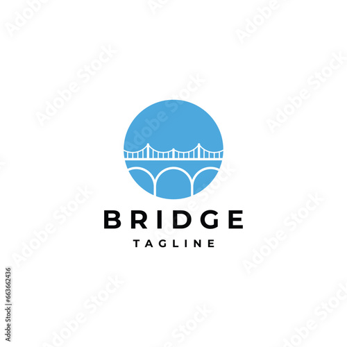 Fototapeta Naklejka Na Ścianę i Meble -  Bridge logo vector icon design template