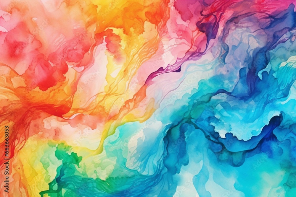 Colorful blended watercolor background. Generative AI