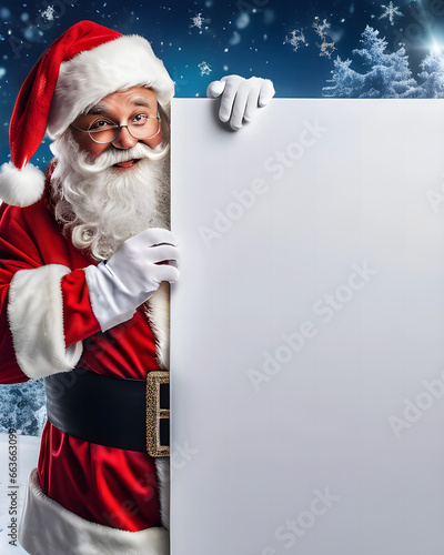 Santa Holding Blank Sign That Can Be Filled In