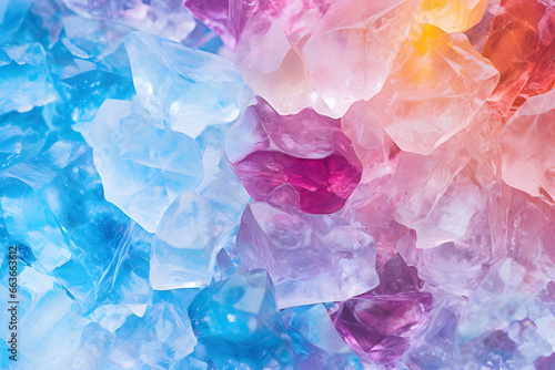 Farbenfrohes Crushed Ice: Kunstvolle Erfrischung für den Sommergenuss photo