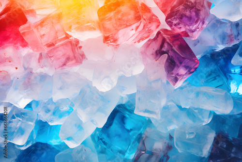 Farbenfrohes Crushed Ice: Kunstvolle Erfrischung für den Sommergenuss photo