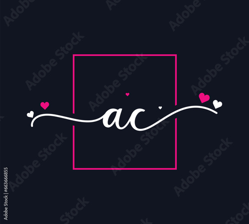 Letter AC Love design for your t shirt business