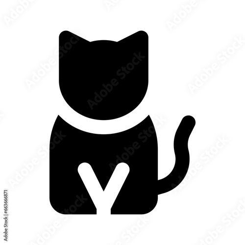 black cat glyph icon