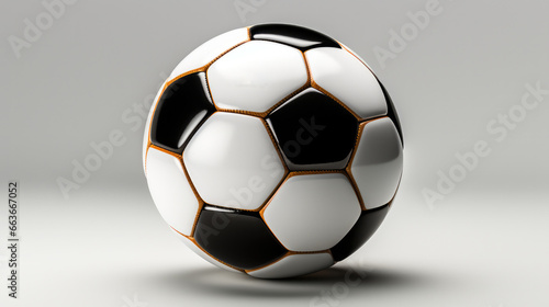 Black and white soccer ball on a white background.