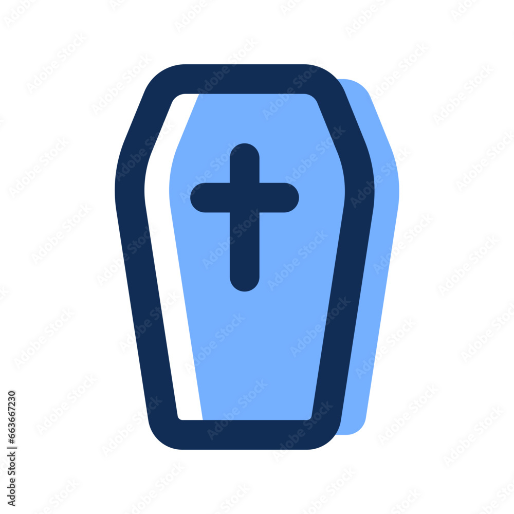 Fototapeta premium coffin filled line icon
