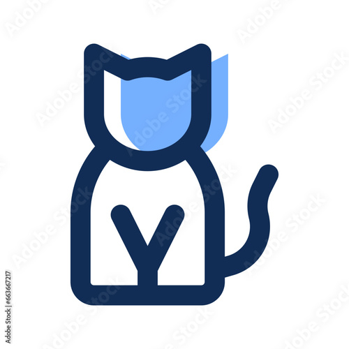 black cat filled line icon