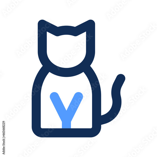 black cat outline color icon