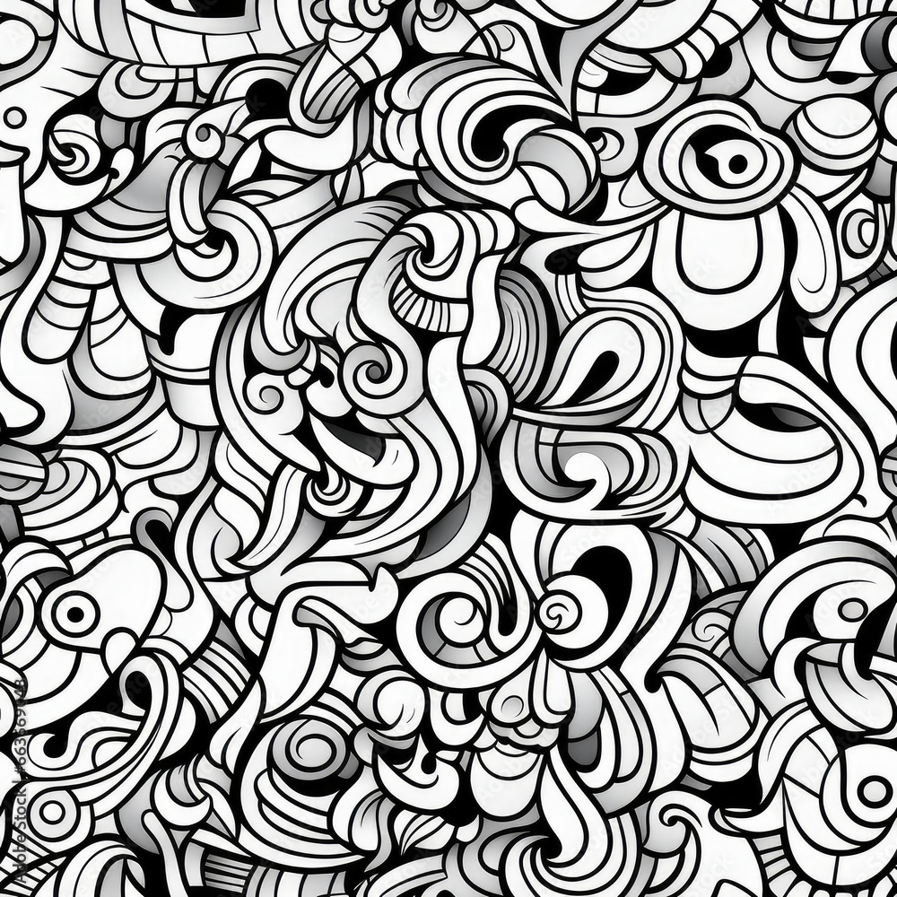 Zentangle doodle abstract black and white repeat pattern Zentangle doodle abstract black and white repeat pattern