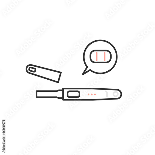 検査薬で陽性をチェックするイメージイラスト素材