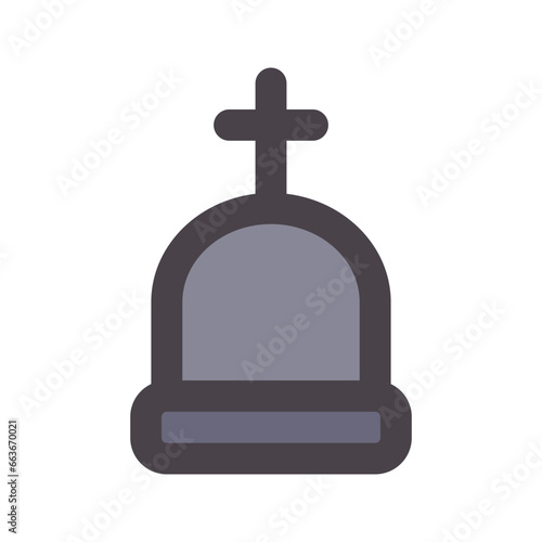 graveyard flat line icon