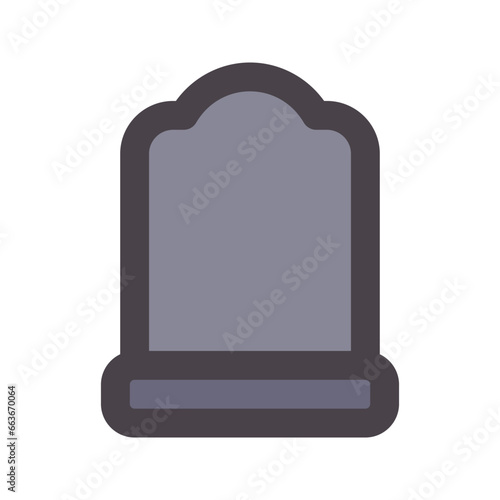 tombstone flat line icon
