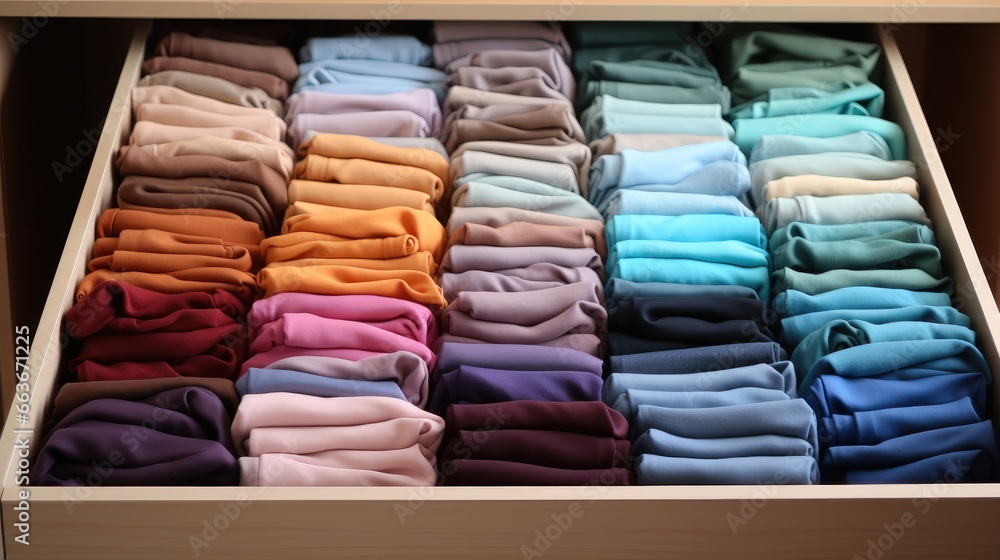Fototapeta premium Neatly folded clothing.