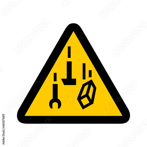 chute objet danger triangle jaune panneau signalisation danger